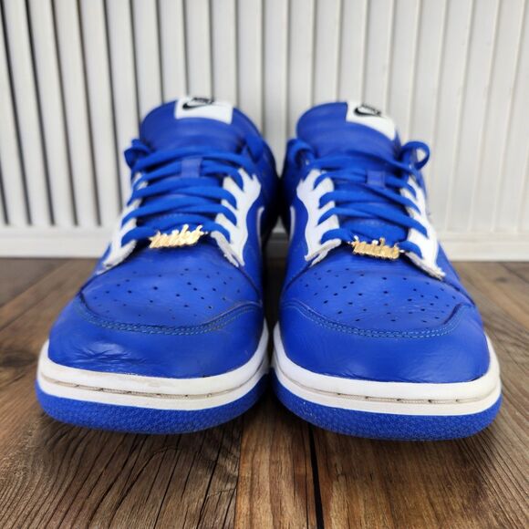 Nike Dunk Low Sneakers Mens Size 11.5 Royal Blue White Leather Shoes FJ2253-901